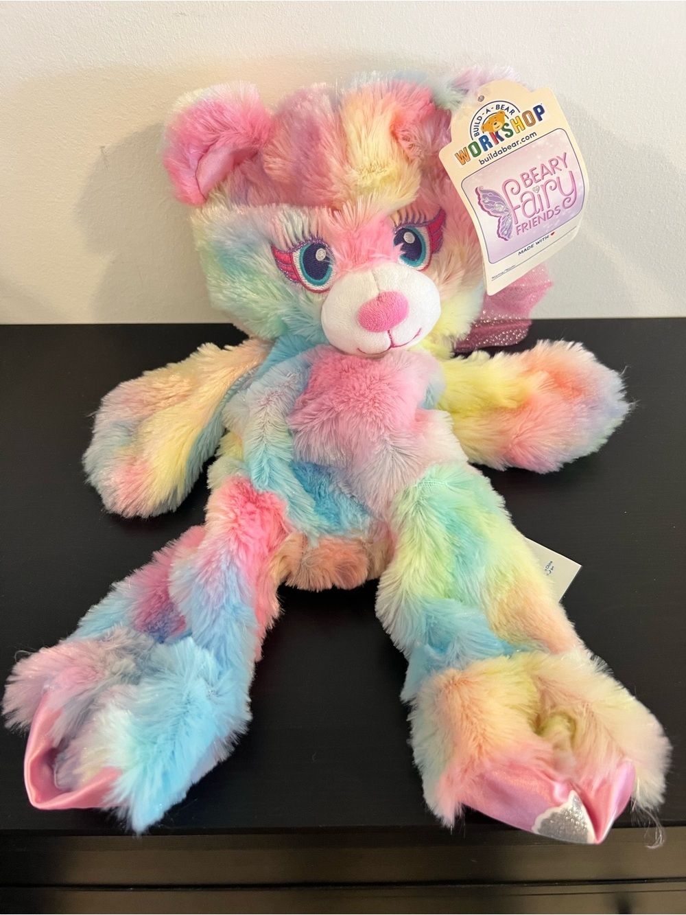 Build a Bear Rainbow Dreams Bear Pastel Plush 16" Wing Fairy BRAND NEW WITH TAGS